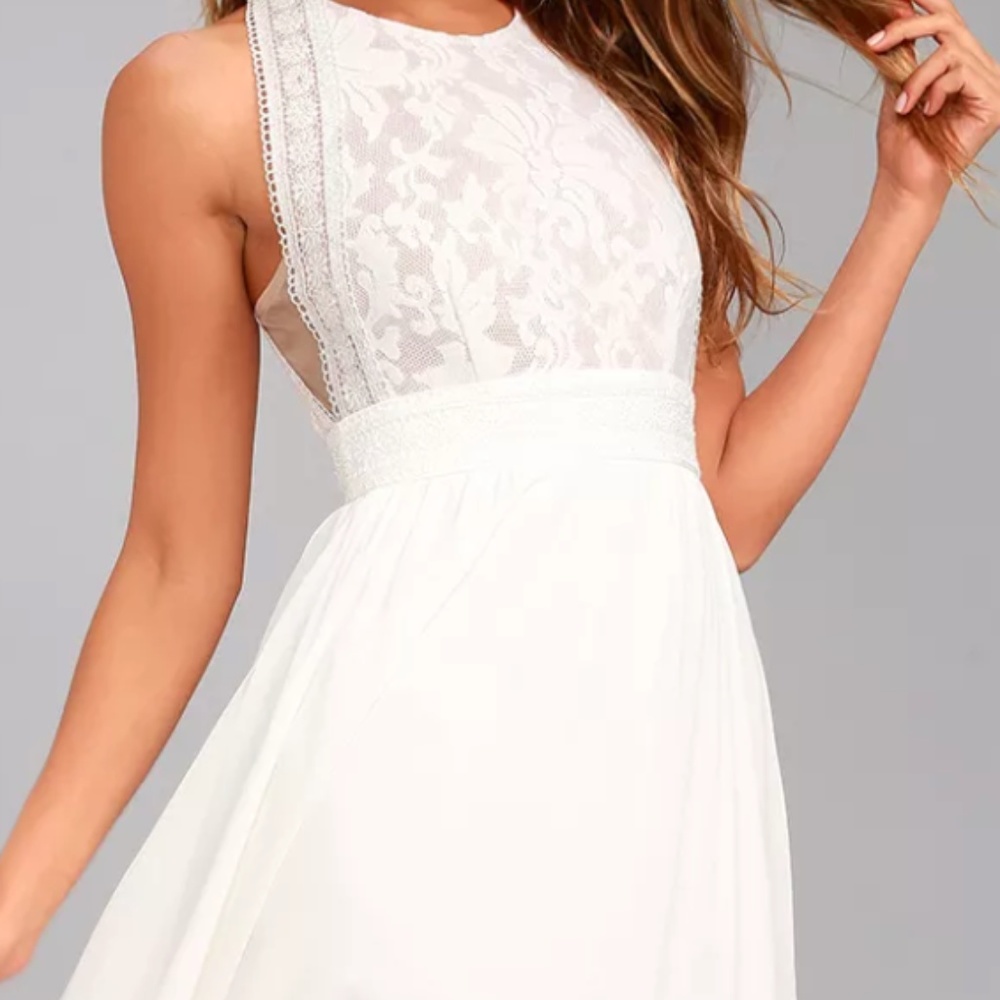 Forever and Always White Lace Maxi Dress size small